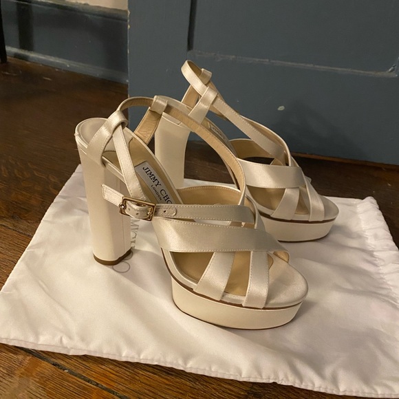 Jimmy Choo Satin Block Heels - Picture 4 of 7